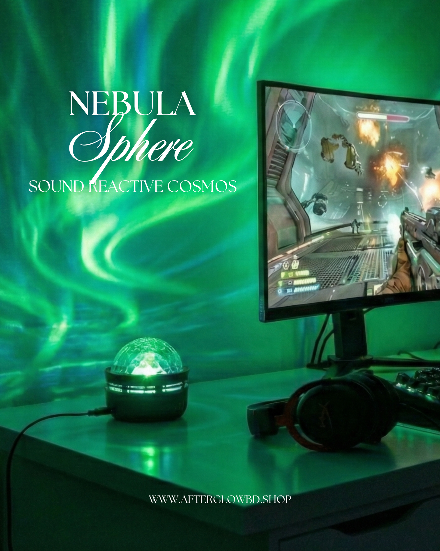 The Nebula Sphere | 360° Galaxy & Aurora Lamp (Sound Reactive)