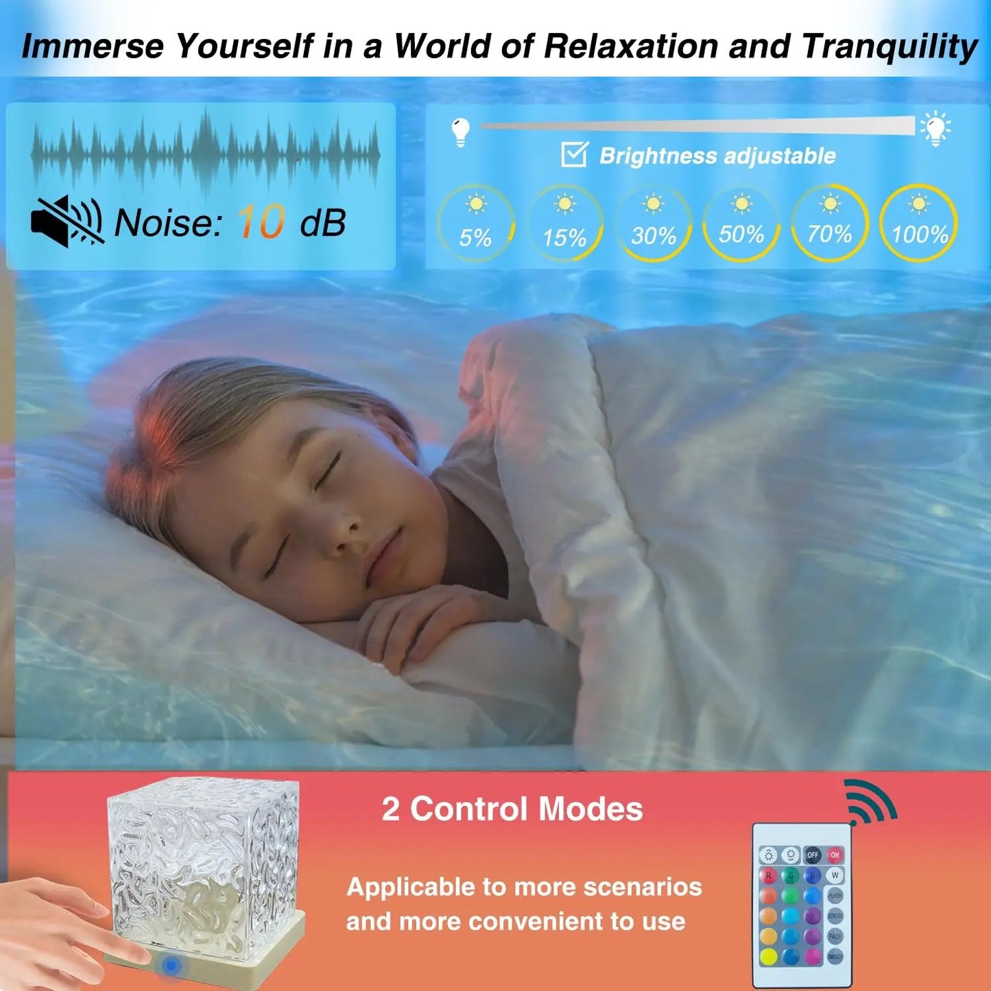 The Aurora Cube | Ocean Wave Projector (Silent Motor Edition)