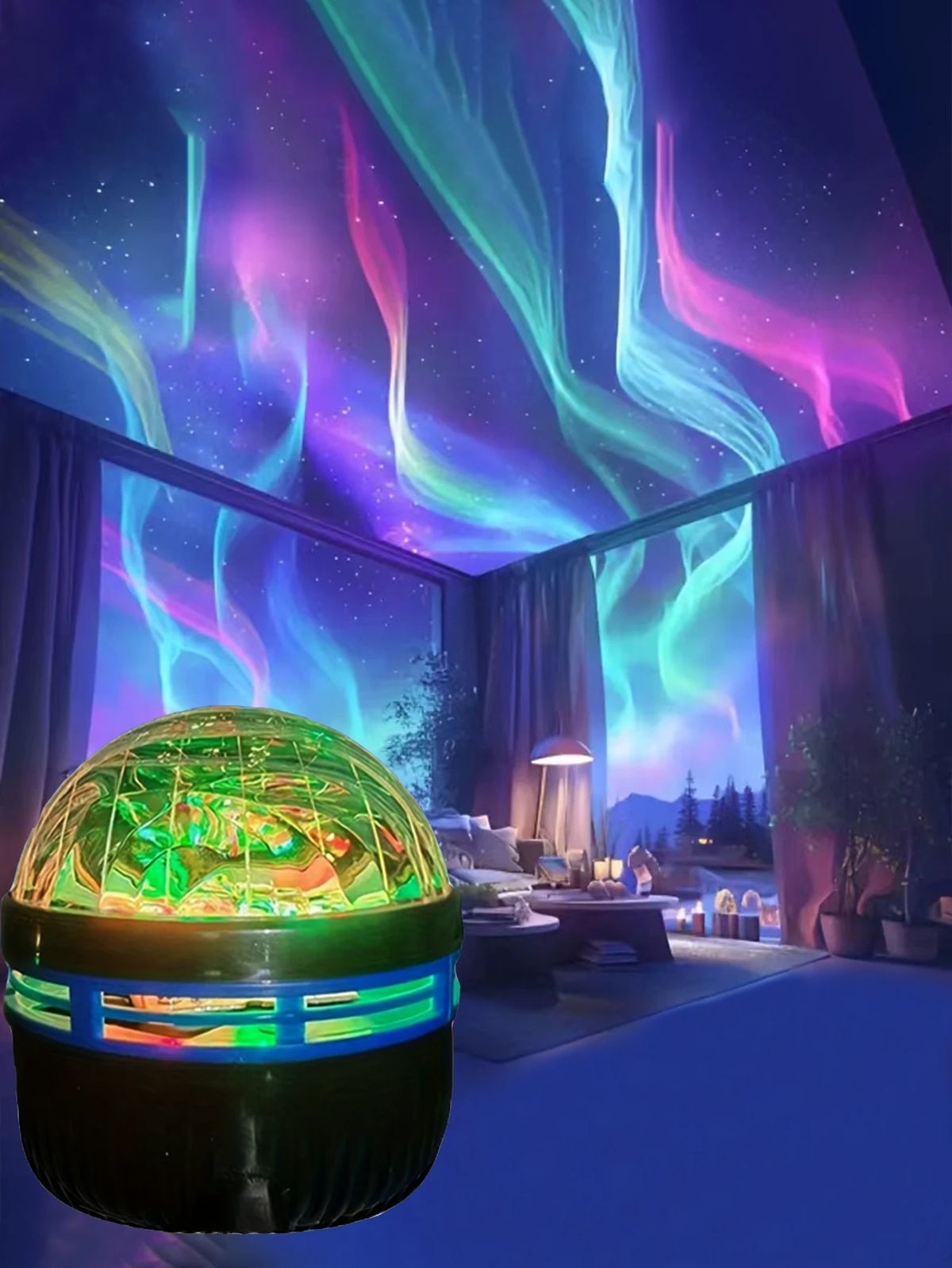 The Nebula Sphere | 360° Galaxy & Aurora Projector (Sound Reactive)